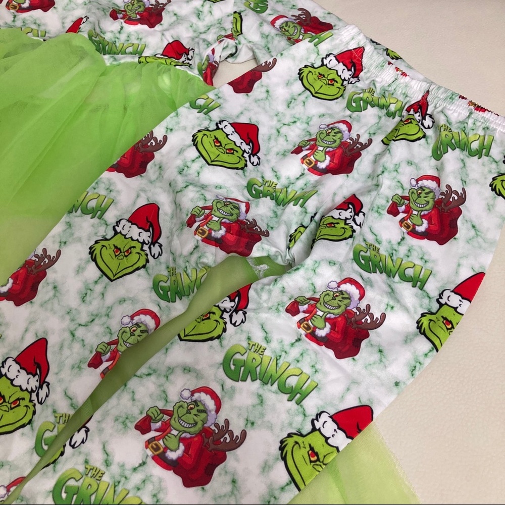 Christmas 🎄 Grinch tutu cute leggings set outfit - Picture 9 of 11